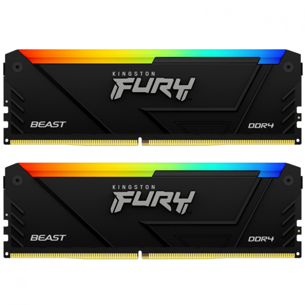 ОЗУ Kingston Fury Beast RGB KF436C17BB2AK2/16 DIMM, DDR4, 16 Гб, 3600 МГц — фото товара