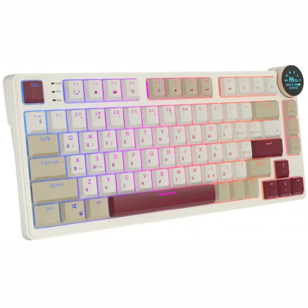 Клавиатура Royal Kludge N80 Rosy Clouds (Brown Switch) 6977576550687 Беспроводная, Bluetooth - миниатюра 4