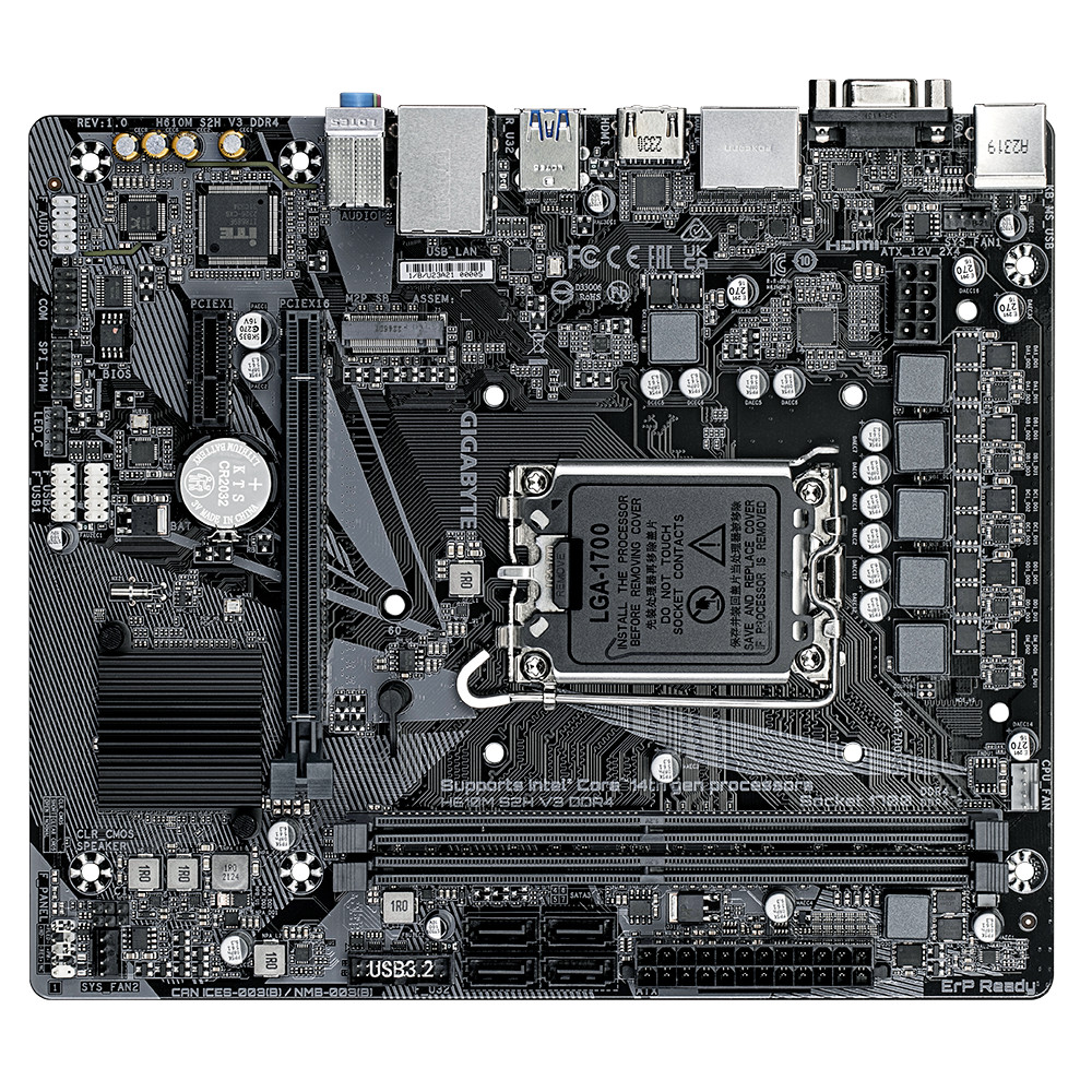 Материнская плата Gigabyte H610M S2H V3 DDR4 rev. 1.0 Micro-ATX, LGA 1700 — фото товара