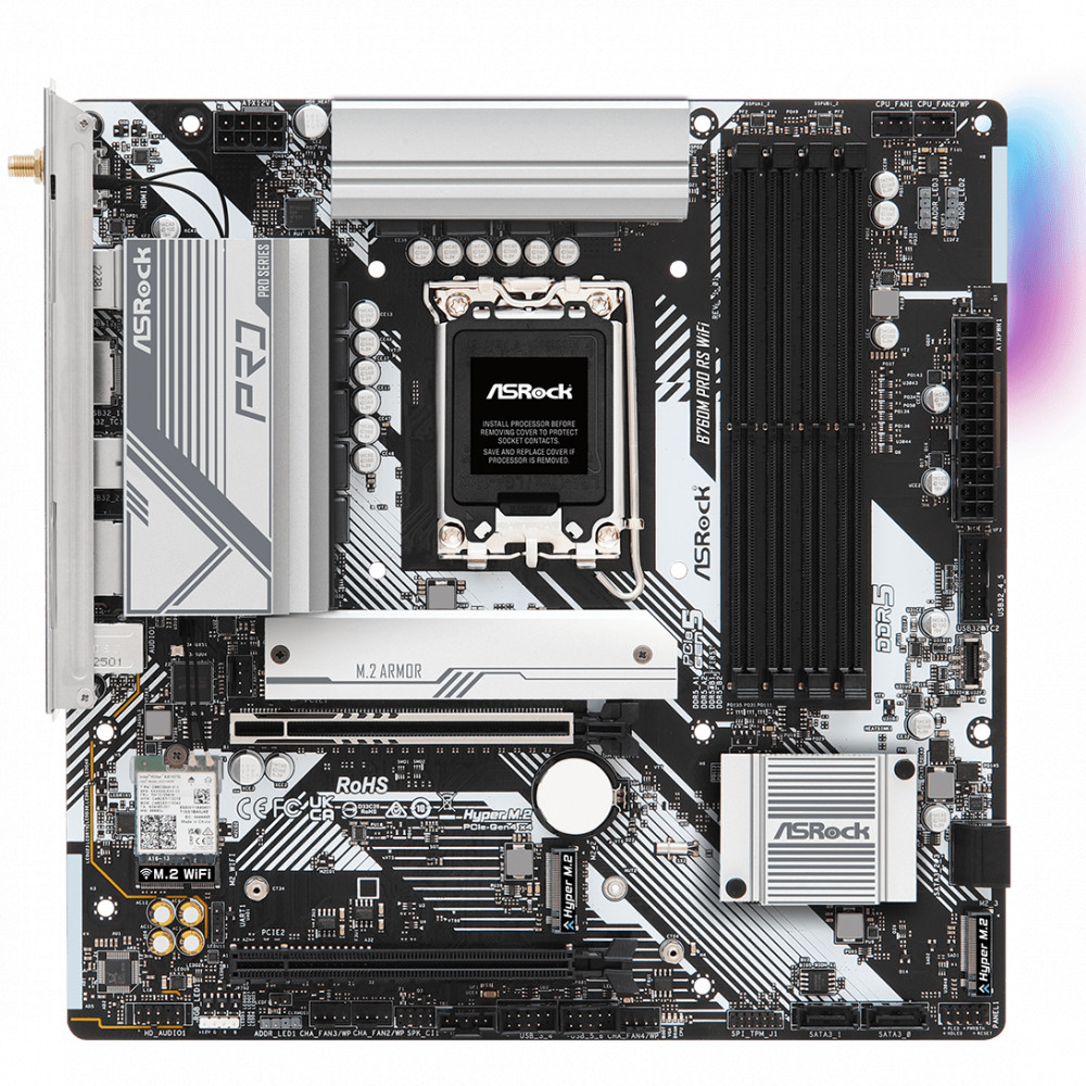 Материнская плата ASRock B760M Pro RS WiFi Micro-ATX, LGA 1700 — фото товара