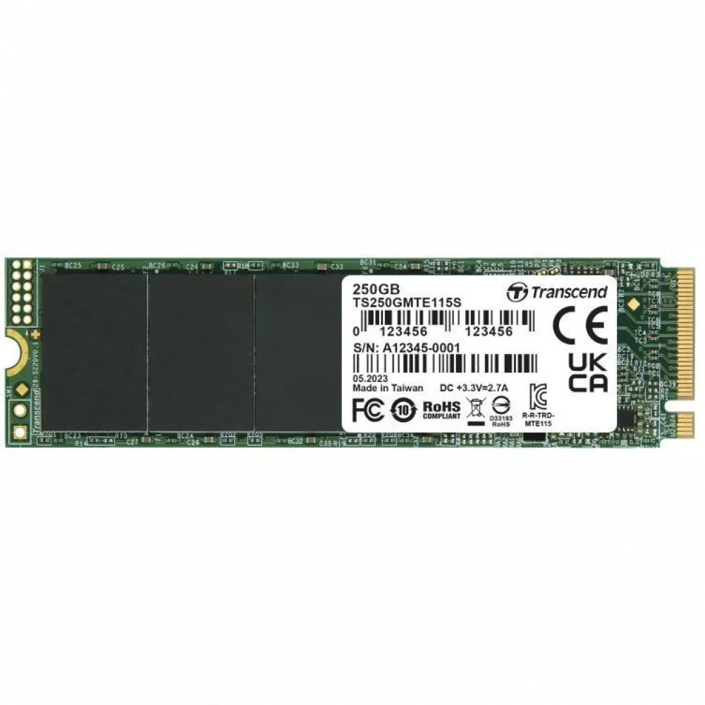 Жесткий диск Transcend MTE115S TS250GMTE115S SSD (твердотельные), 250 ГБ, M.2, PCIe — фото товара