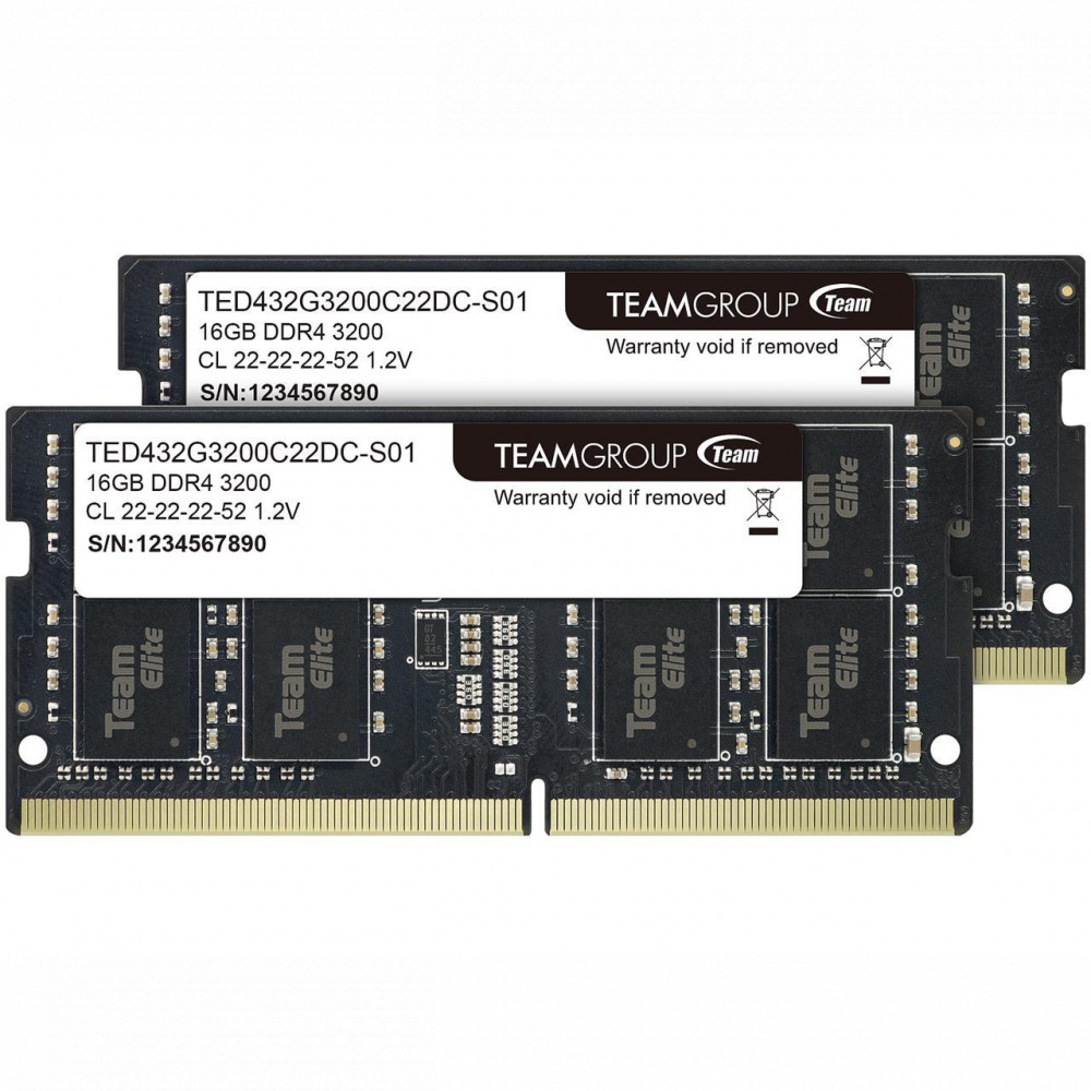 ОЗУ Team Group ELITE TED432G3200C22DC-S01 SO-DIMM, DDR4, 32 Гб (2 х 16 Гб), 3200 МГц — фото товара