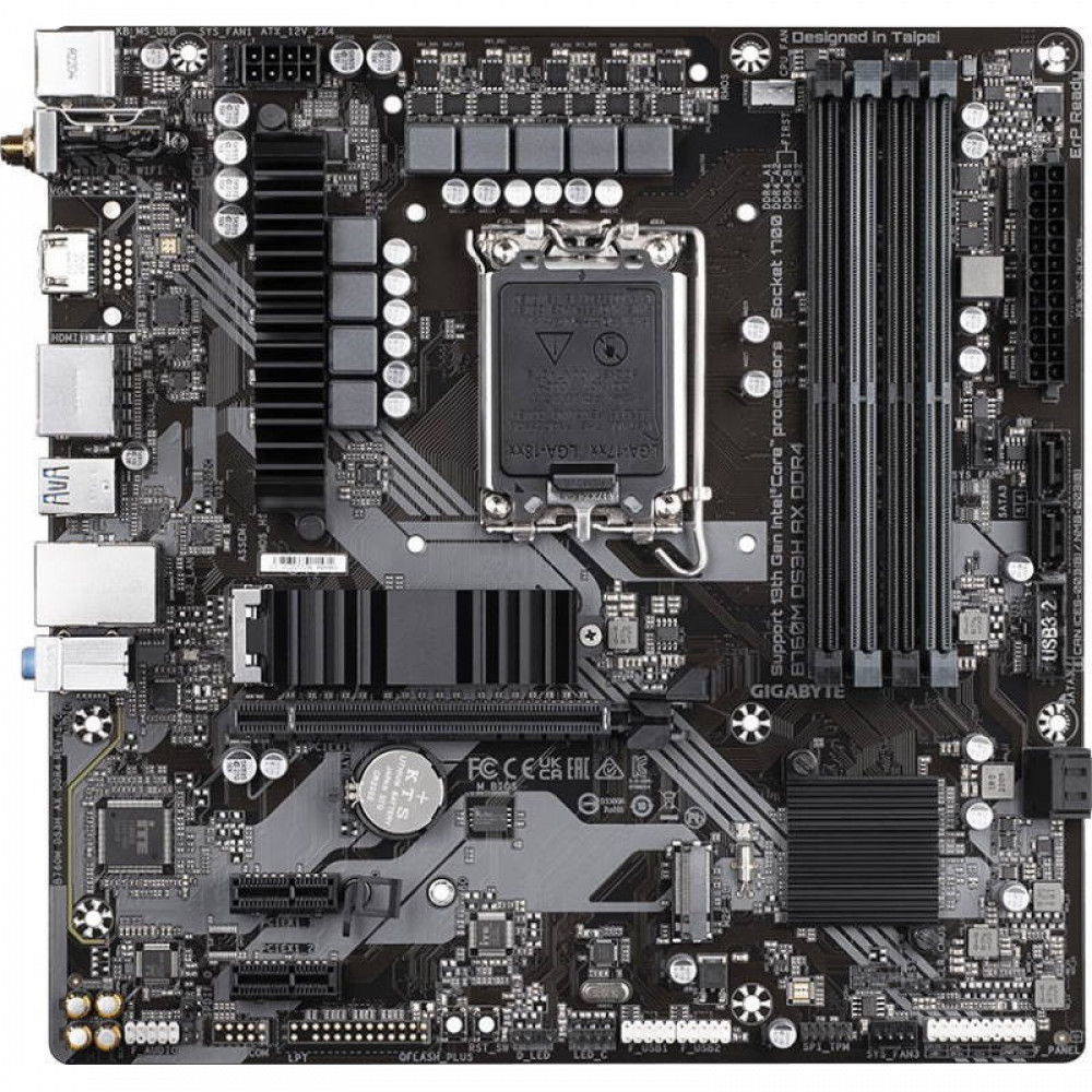 Материнская плата Gigabyte B760M DS3H AX DDR4 Micro-ATX, LGA 1700 - миниатюра 2