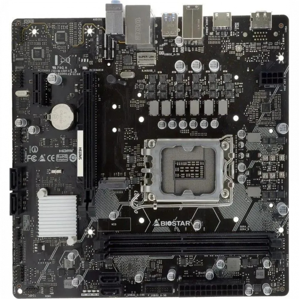 Материнская плата BIOSTAR H610MS Micro-ATX, LGA 1700 — фото товара