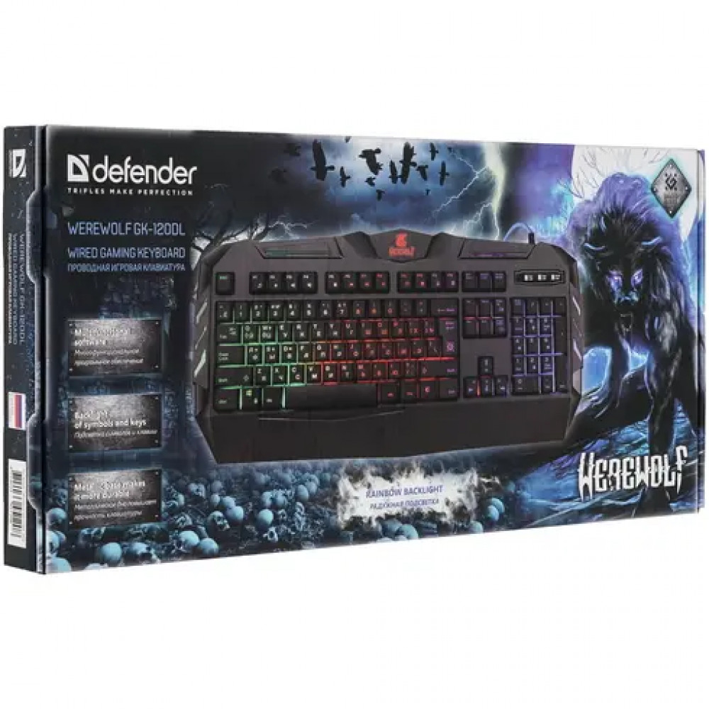 Клавиатура Defender Werewolf GK-120DL 45120 Проводная, USB - миниатюра 10