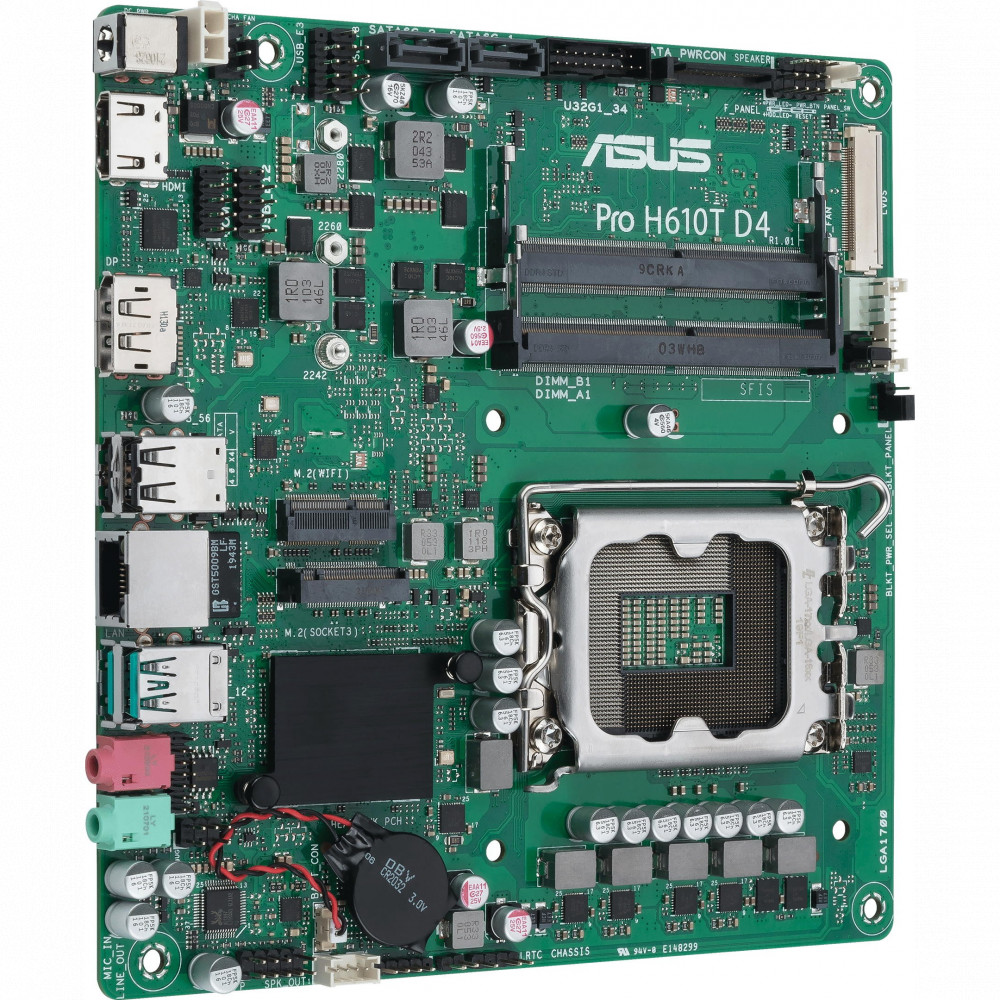 Материнская плата Asus PRO H610T D4-CSM Mini-ATX, LGA 1700 — фото товара