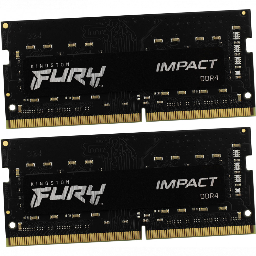 ОЗУ Kingston Fury Impact KF432S20IBK2/32 SO-DIMM, DDR4, 32 Гб (2 х 16 Гб), 3200 МГц — фото товара