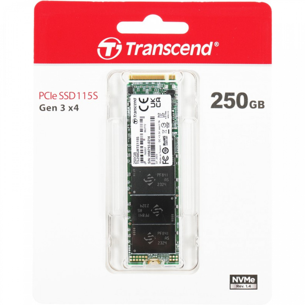 Жесткий диск Transcend MTE115S TS250GMTE115S SSD (твердотельные), 250 ГБ, M.2, PCIe - миниатюра 3