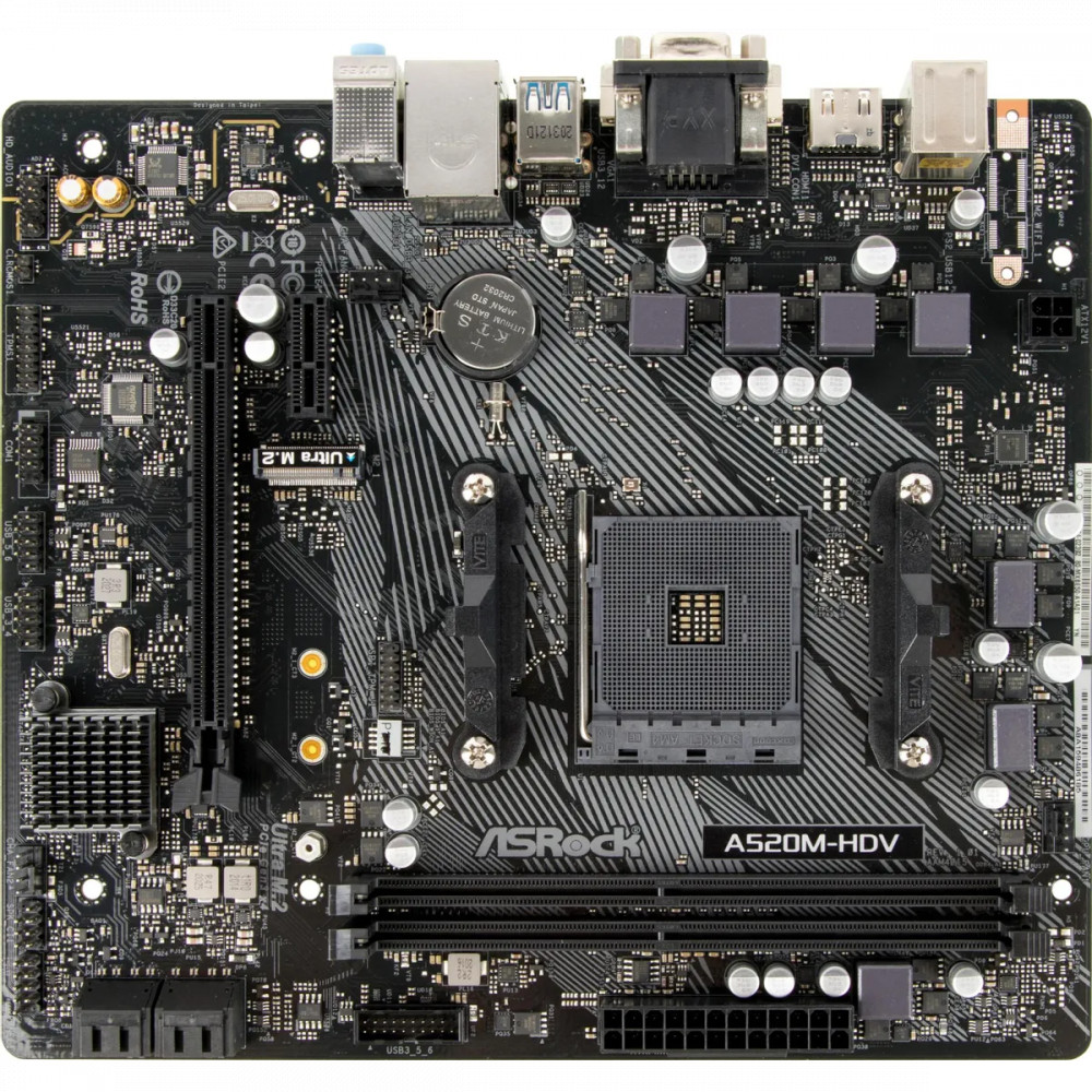 Материнская плата ASRock A520M-HDV A520M-HDV DDR4 Mini-ATX, AMD AM4 — фото товара