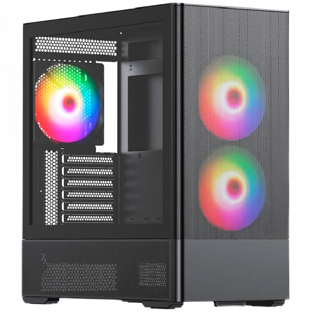 Корпус HSPD M712 Black ARGB M712-TGBK-ARGB Mid-Tower — фото товара