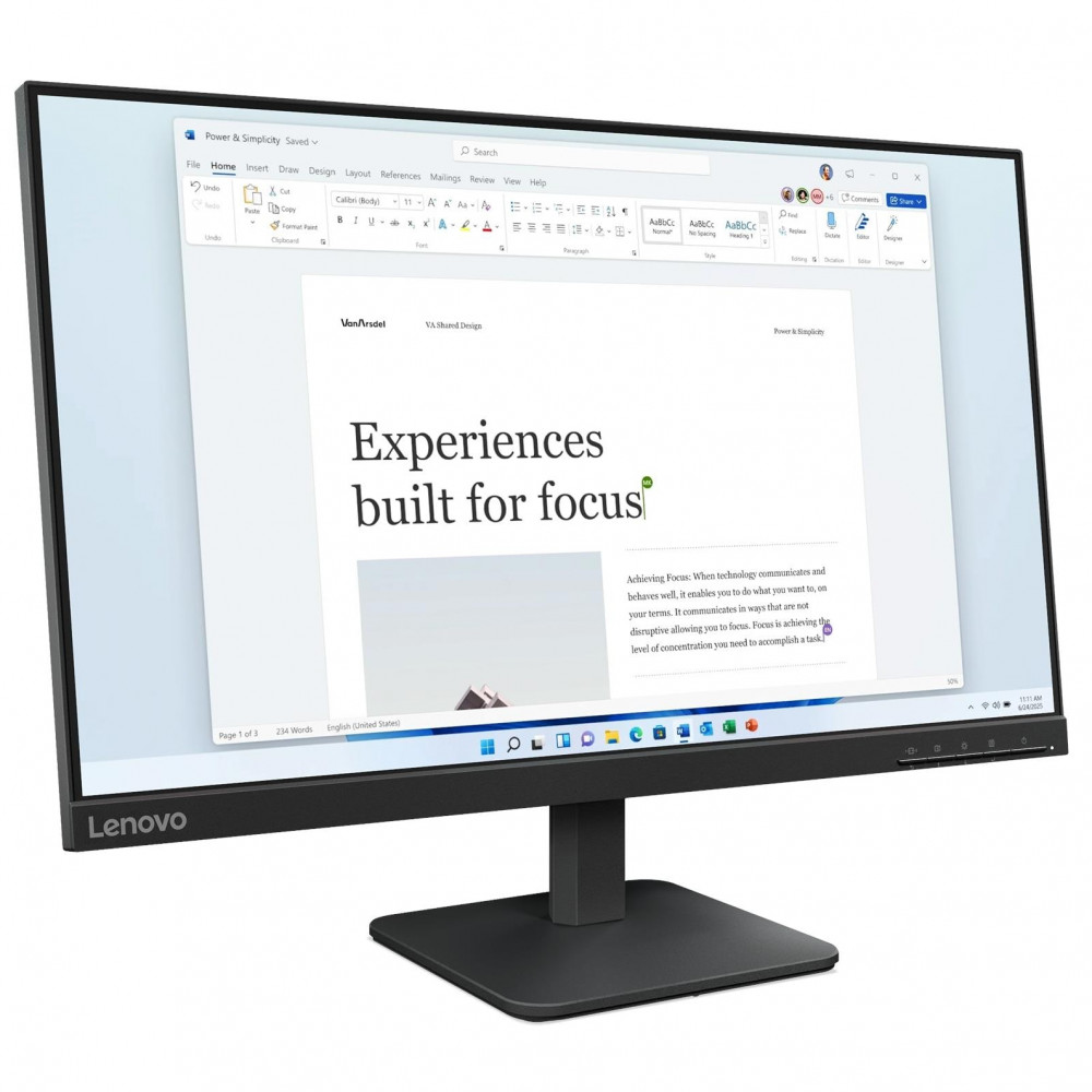 Монитор Lenovo L24-4e 68C2KAC1EU 23.8 ", IPS, Full HD 1920x1080 (16:9), 100 Гц — фото товара
