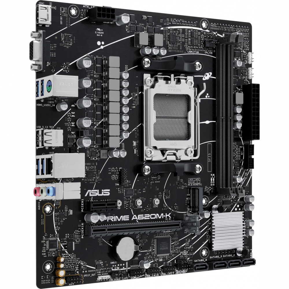 Материнская плата Asus PRIME A620M-K Micro-ATX, AMD AM5 — фото товара