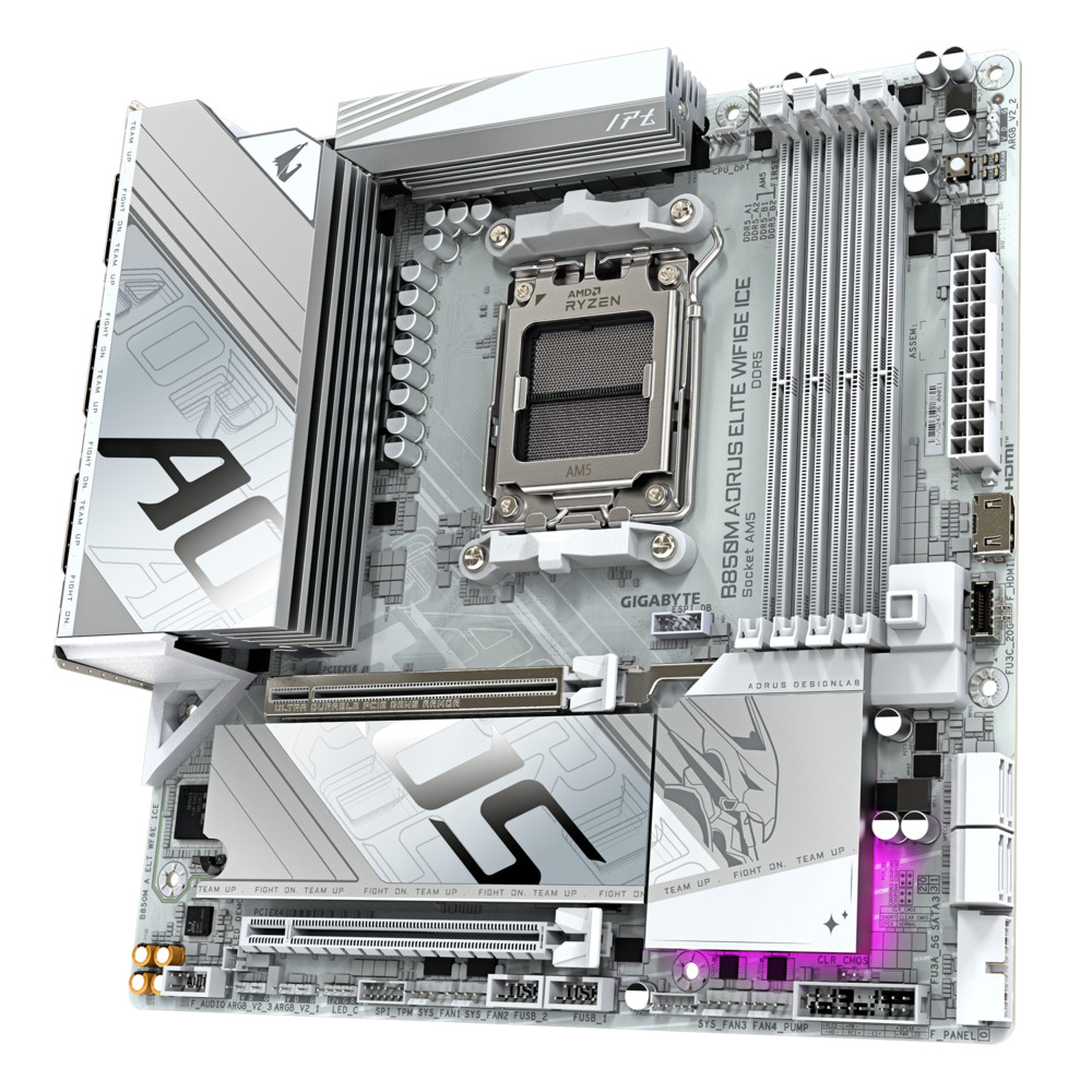 Материнская плата Gigabyte B850M A ELT WF6E ICE Micro-ATX, AMD AM5 - миниатюра 2