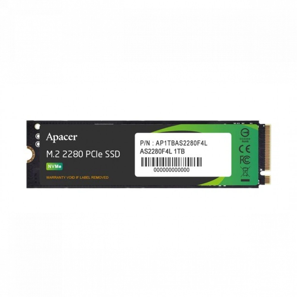 Жесткий диск Apacer AP1TBAS2280F4L-1 SSD (твердотельные), 1 ТБ, M.2, PCIe — фото товара