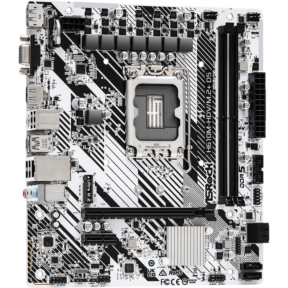 Материнская плата ASRock H610M-HDV/M.2+ D5 90-MXBM50-A0UAYZ Micro-ATX, LGA 1700 — фото товара