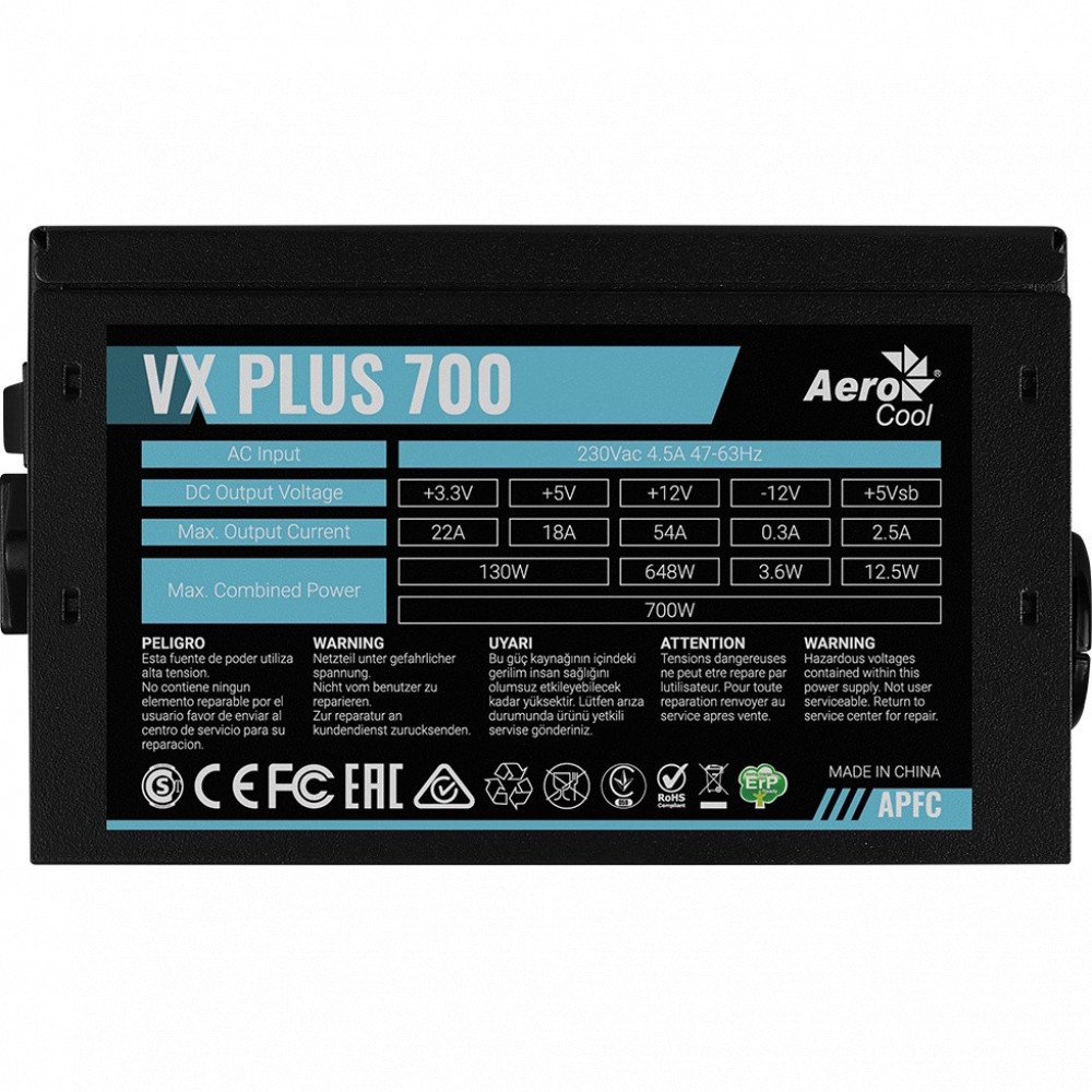 Блок питания Aerocool VX PLUS Stealth 700 ACPN-VS70AEY.12 700 Вт - миниатюра 4