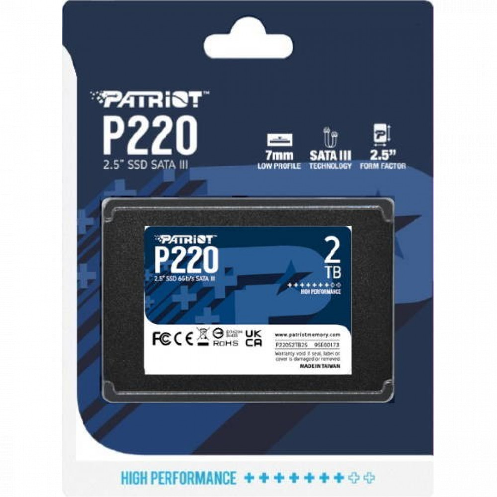 Жесткий диск Patriot P220 P220S2TB25 SSD (твердотельные), 2 ТБ, 2.5 дюйма, SATA - миниатюра 4