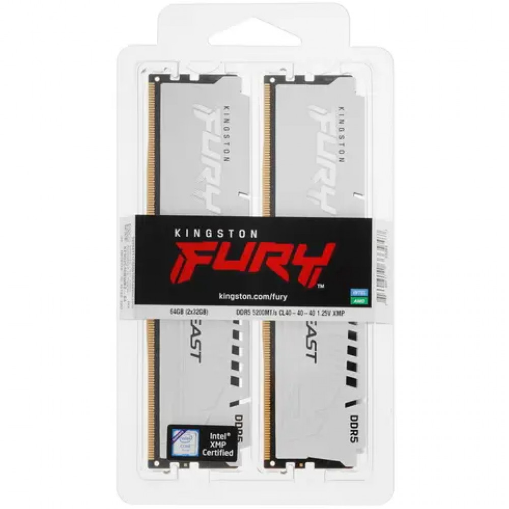 ОЗУ Kingston Fury Beast KF552C40BWK2-64 DIMM, DDR5, 64 Гб (2 х 32 Гб), 5200 МГц - миниатюра 3