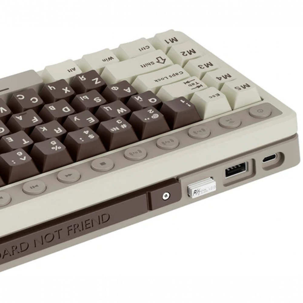 Клавиатура Royal Kludge M70 Mokko Grey (Cream Switch) 6935280827112 Беспроводная, Bluetooth - миниатюра 9