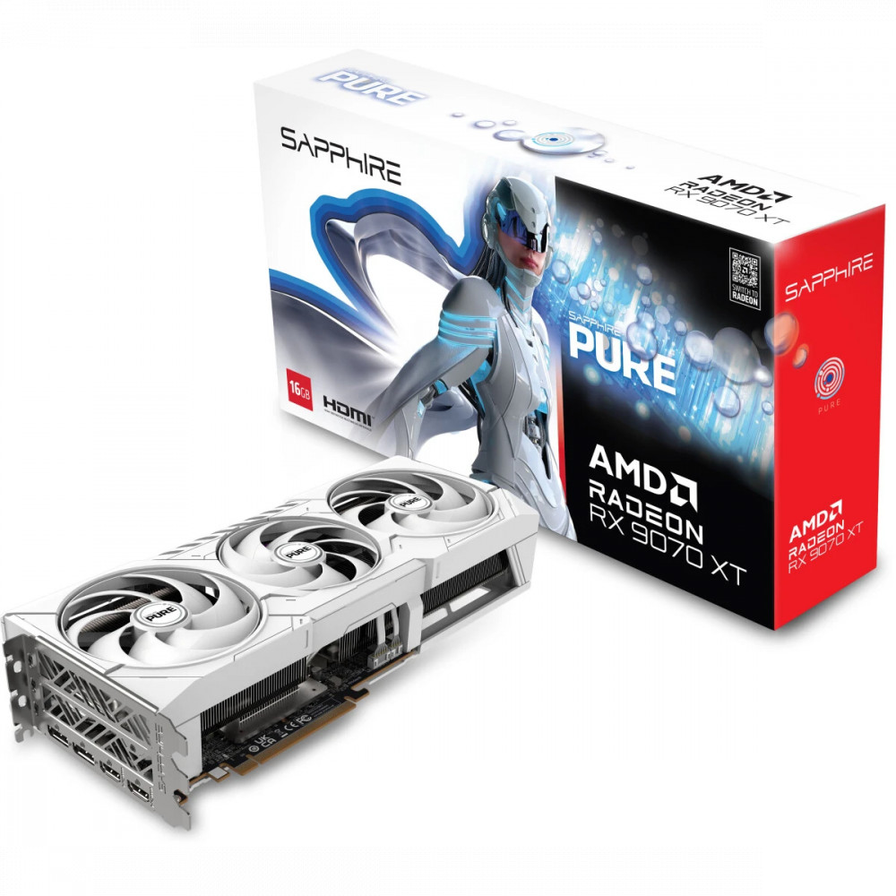Видеокарта Sapphire AMD Radeon RX 9070 XT Sapphire Pure 16Gb 11348-02-20G 16 ГБ - миниатюра 6