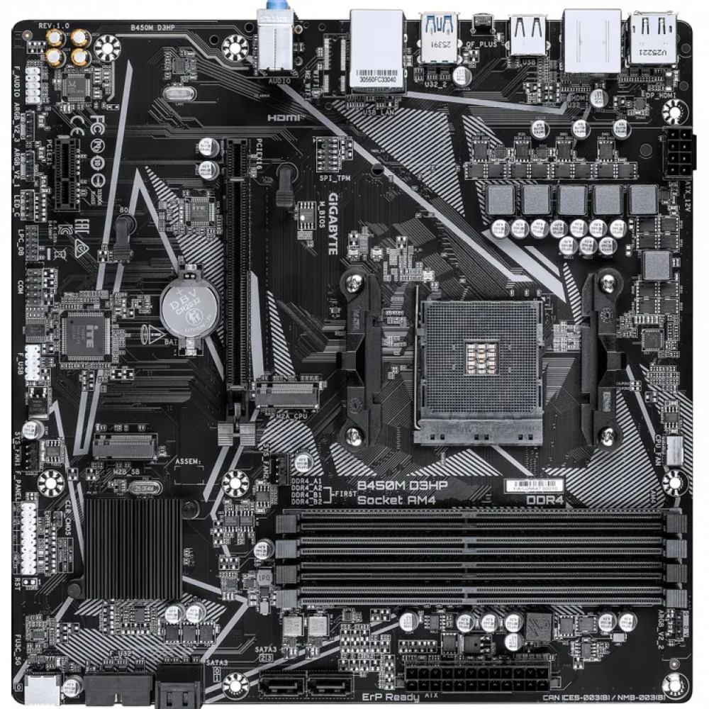 Материнская плата Gigabyte B450M D3HP Micro-ATX, AMD AM4 — фото товара