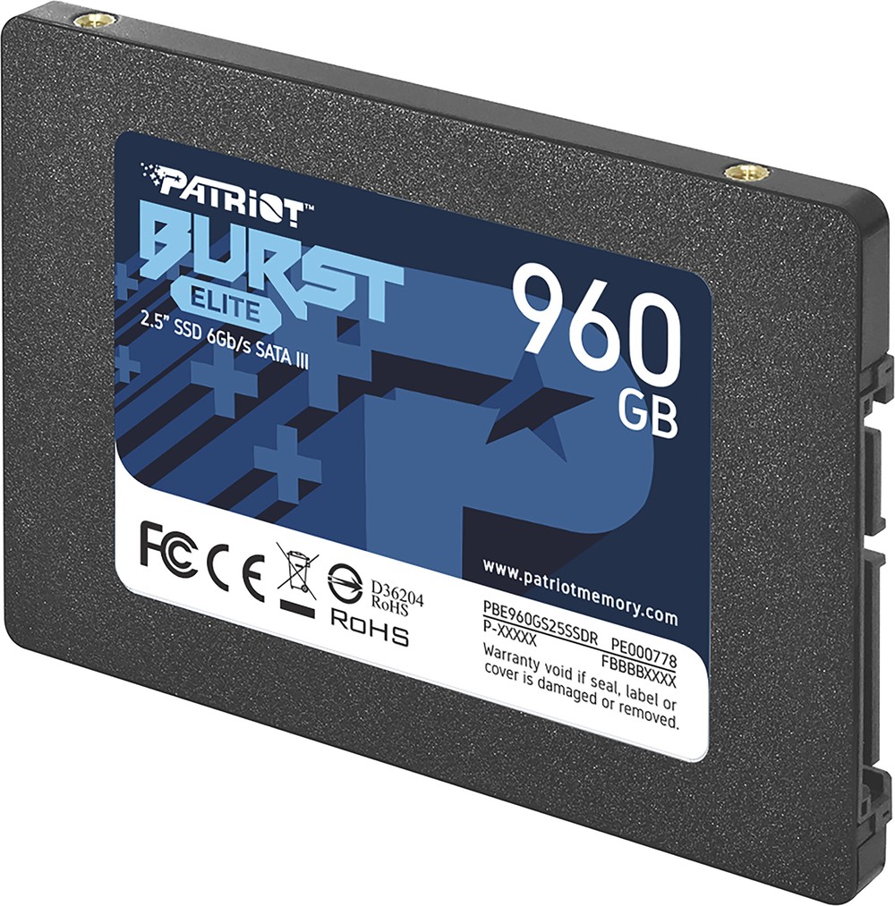 Жесткий диск Patriot Burst Elite PBE960GS25SSDR SSD (твердотельные), 960 ГБ, 2.5 дюйма, SATA - миниатюра 3