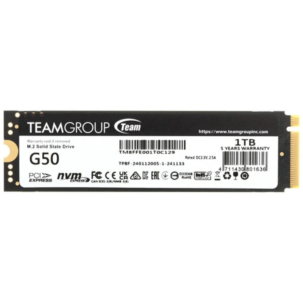 Жесткий диск Team Group T-FORCE G50 TM8FFE001T0C129 SSD (твердотельные), 1 ТБ, M.2, PCIe — фото товара