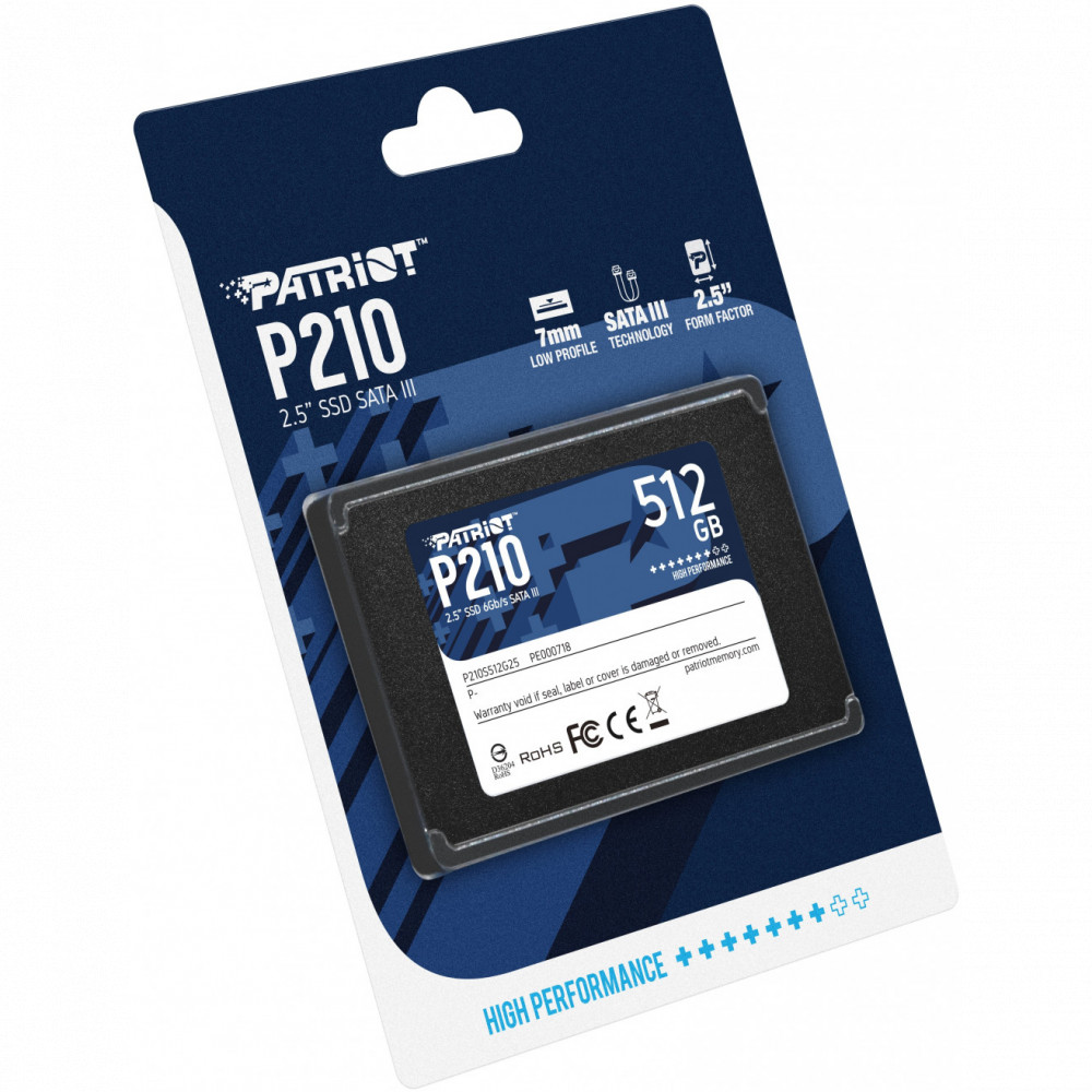 Жесткий диск Patriot P210 P210S512G25 SSD (твердотельные), 512 ГБ, 2.5 дюйма, SATA - миниатюра 4