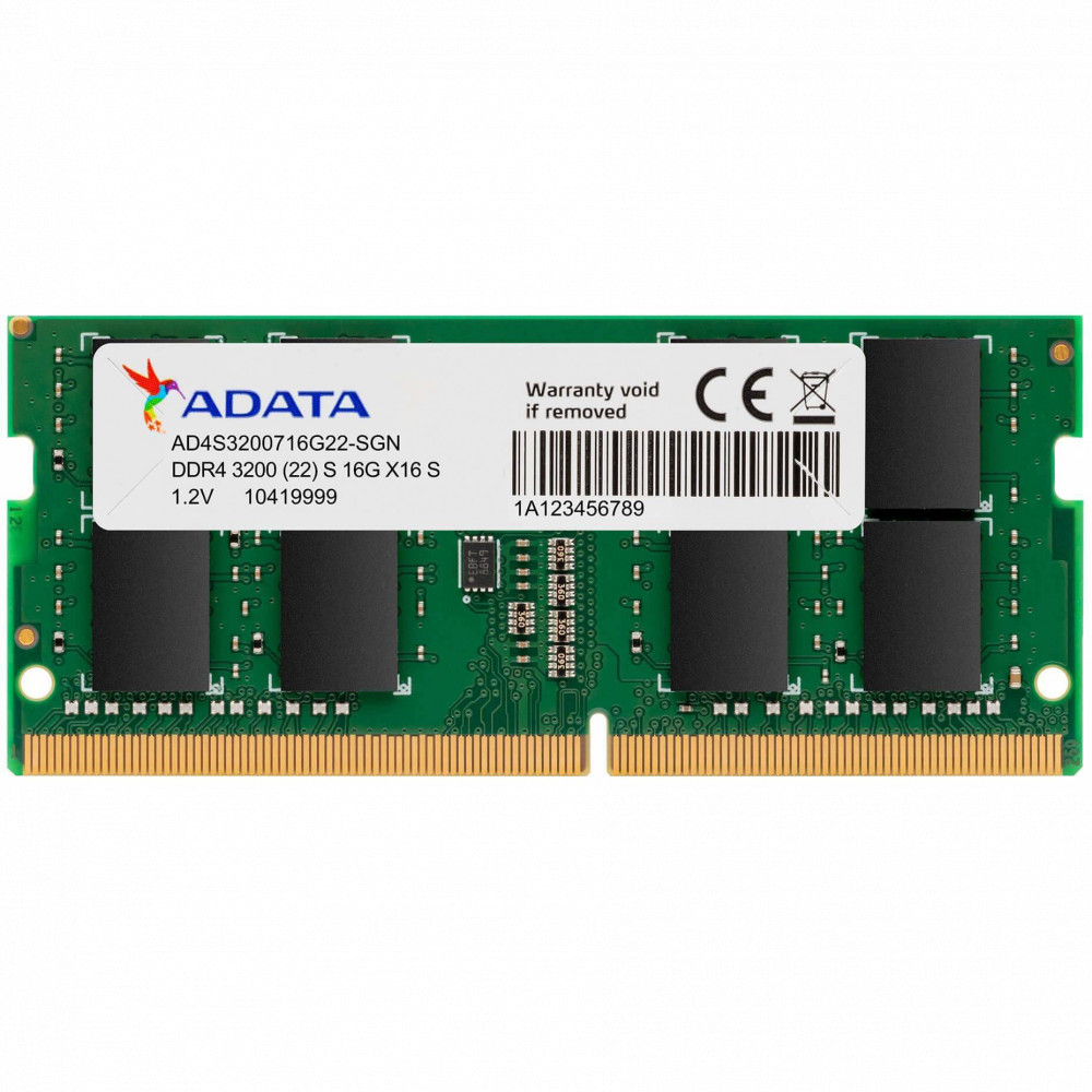 ОЗУ ADATA 8 ГБ AD4S32008G22-SGN SO-DIMM, DDR4, 8 Гб, 3200 МГц — фото товара