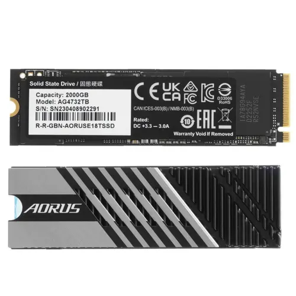 Жесткий диск Gigabyte AG4732TB AORUS SSD (твердотельные), 2 ТБ, M.2, PCIe — фото товара