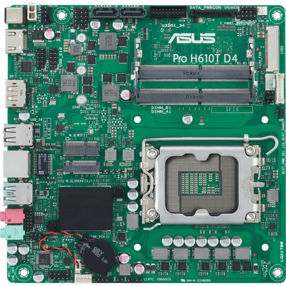Материнская плата Asus PRO H610T D4-CSM Mini-ATX, LGA 1700 - миниатюра 2