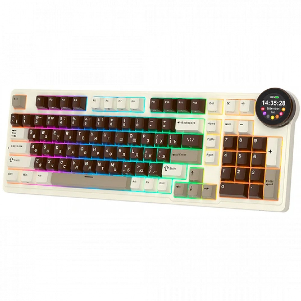 Клавиатура Royal Kludge N99 Mokko Grey (Cream Switch) 6935280828591 Беспроводная, Bluetooth - миниатюра 3