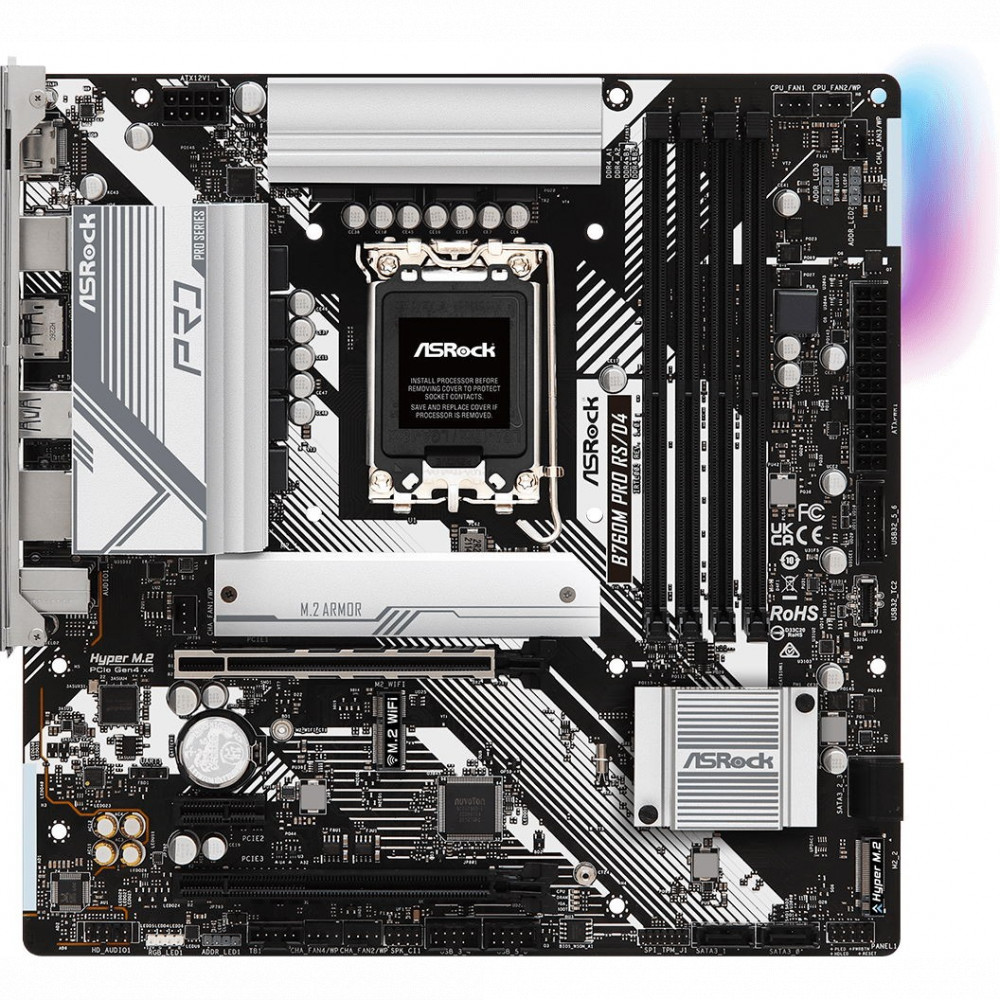 Материнская плата ASRock B760M PRO RS/D4 Micro-ATX, LGA 1700 - миниатюра 2