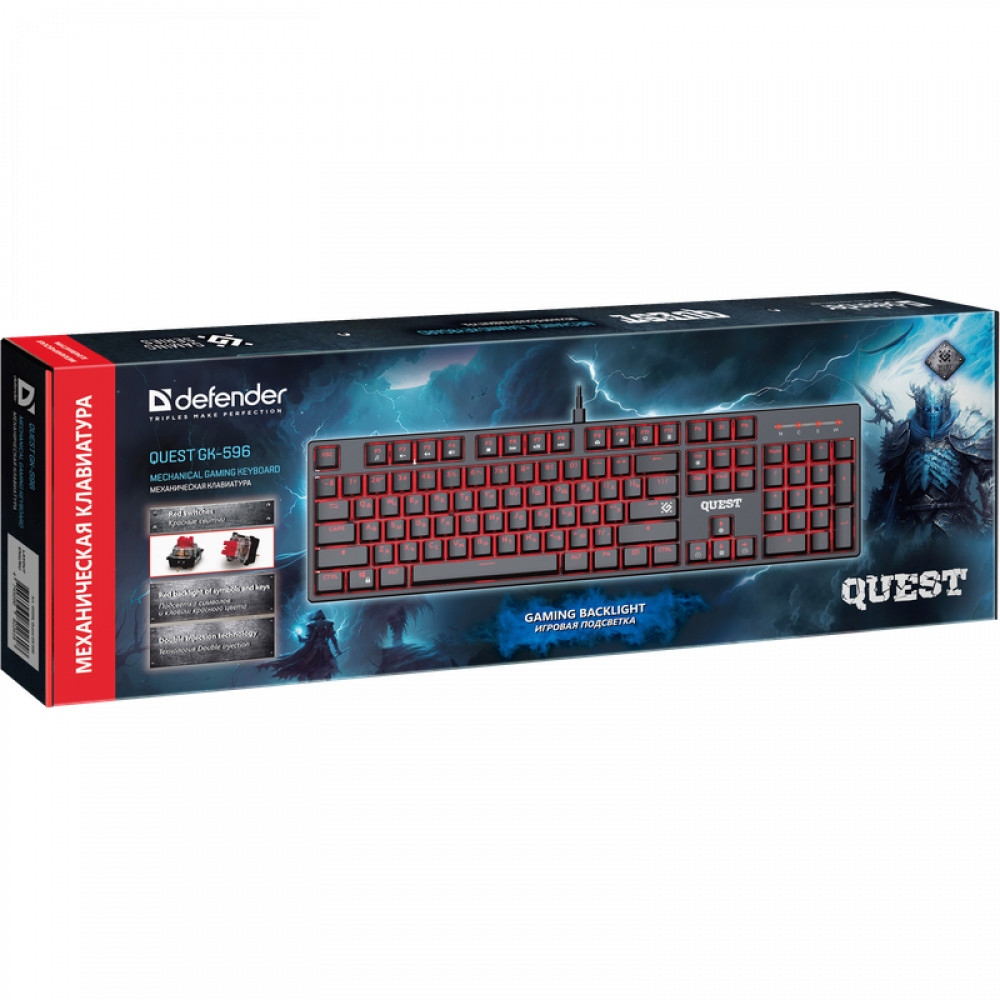 Клавиатура Defender Quest GK-596 Black 45596 Проводная, USB - миниатюра 6