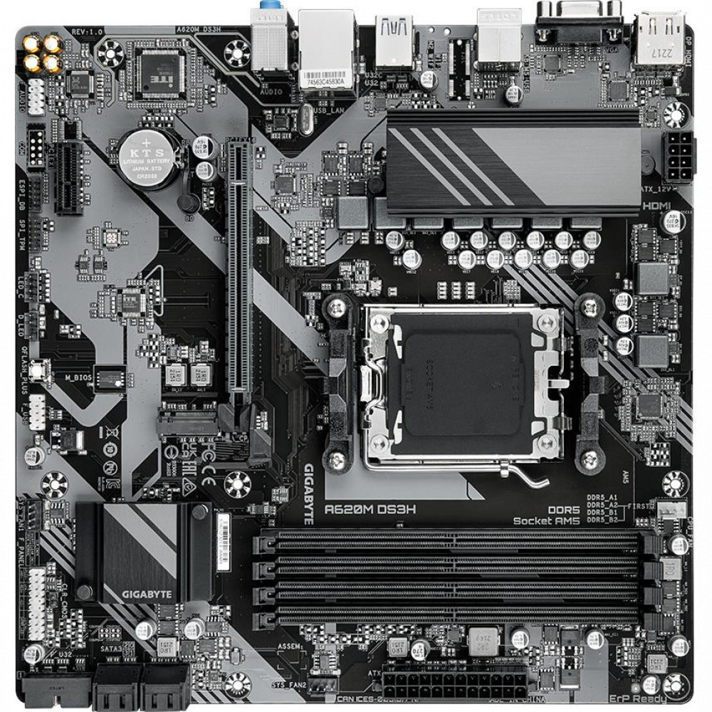 Материнская плата Gigabyte A620M DS3H Micro-ATX, AMD AM5 - миниатюра 3