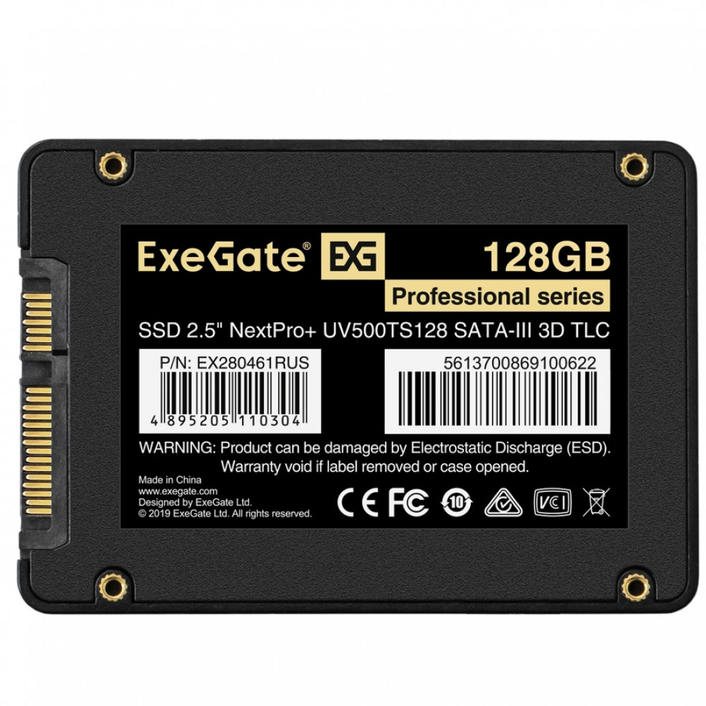Жесткий диск ExeGate EX280461RUS SSD (твердотельные), 128 ГБ, 2.5 дюйма, SATA - миниатюра 3