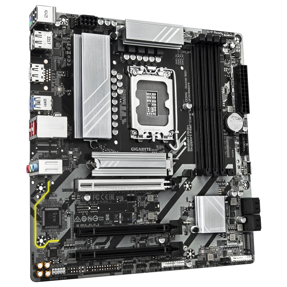 Материнская плата Gigabyte B860M DS3H Micro-ATX, LGA 1851 - миниатюра 2