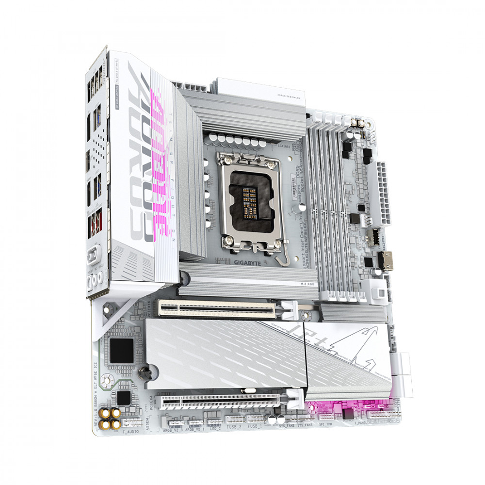 Материнская плата Gigabyte B860M AORUS ELITE WIFI6E ICE B860M A ELT WF6E ICE Micro-ATX, LGA 1851 - миниатюра 3