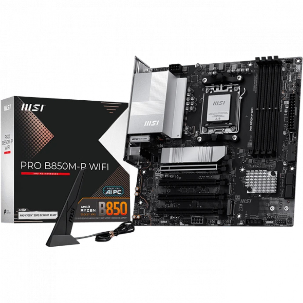 Материнская плата MSI PRO B850M-P WIFI Micro-ATX, AMD AM5 - миниатюра 4