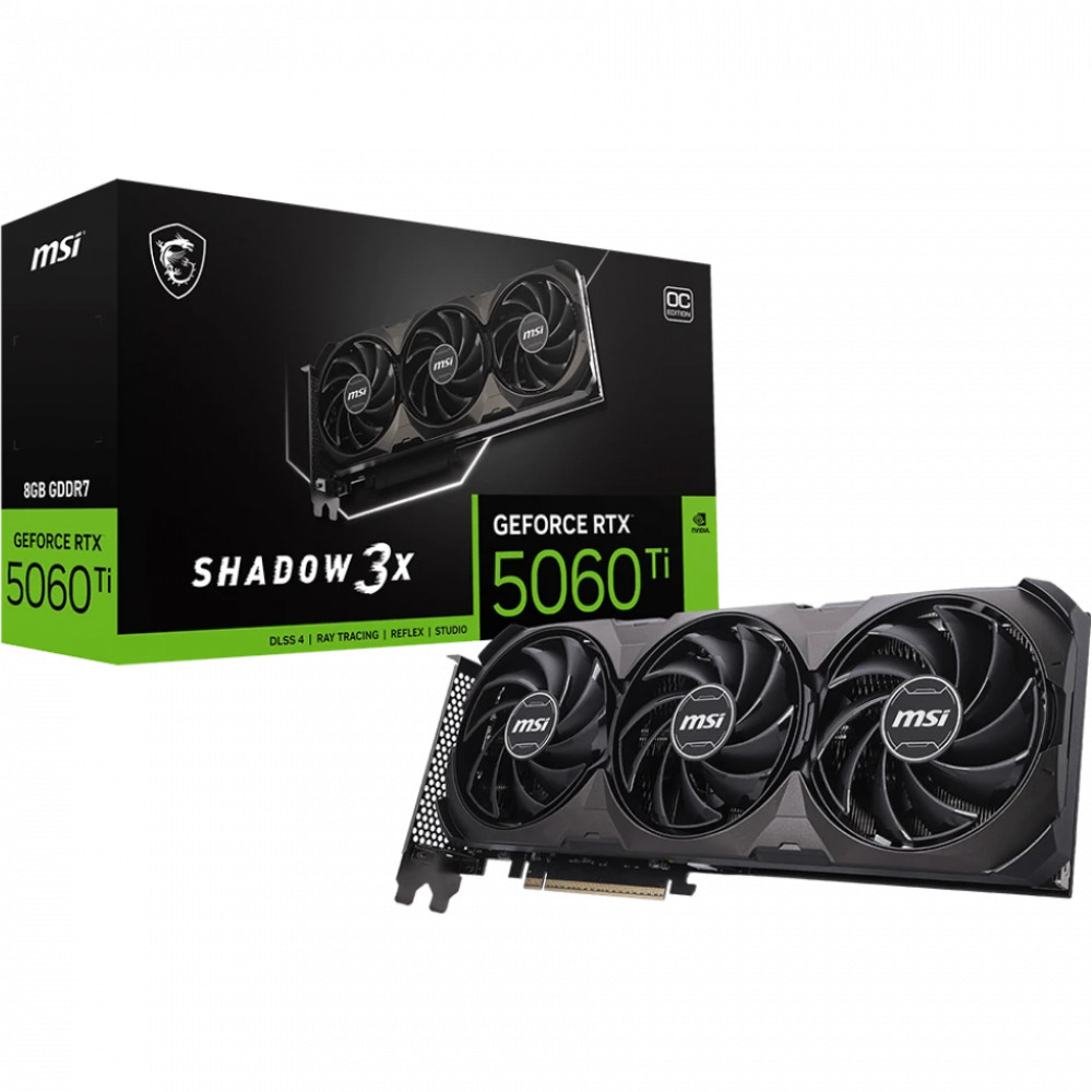 Видеокарта MSI NVIDIA GeForce RTX 5060 Ti OC GeForce RTX 5060 Ti 8G SHADOW 3X OC CLASSIC 8 ГБ - миниатюра 5