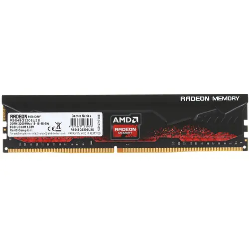 ОЗУ AMD R9 Gamers Series Black Gaming Memory R9S48G3206U2S DIMM, DDR4, 8 Гб, 3200 МГц - миниатюра 2