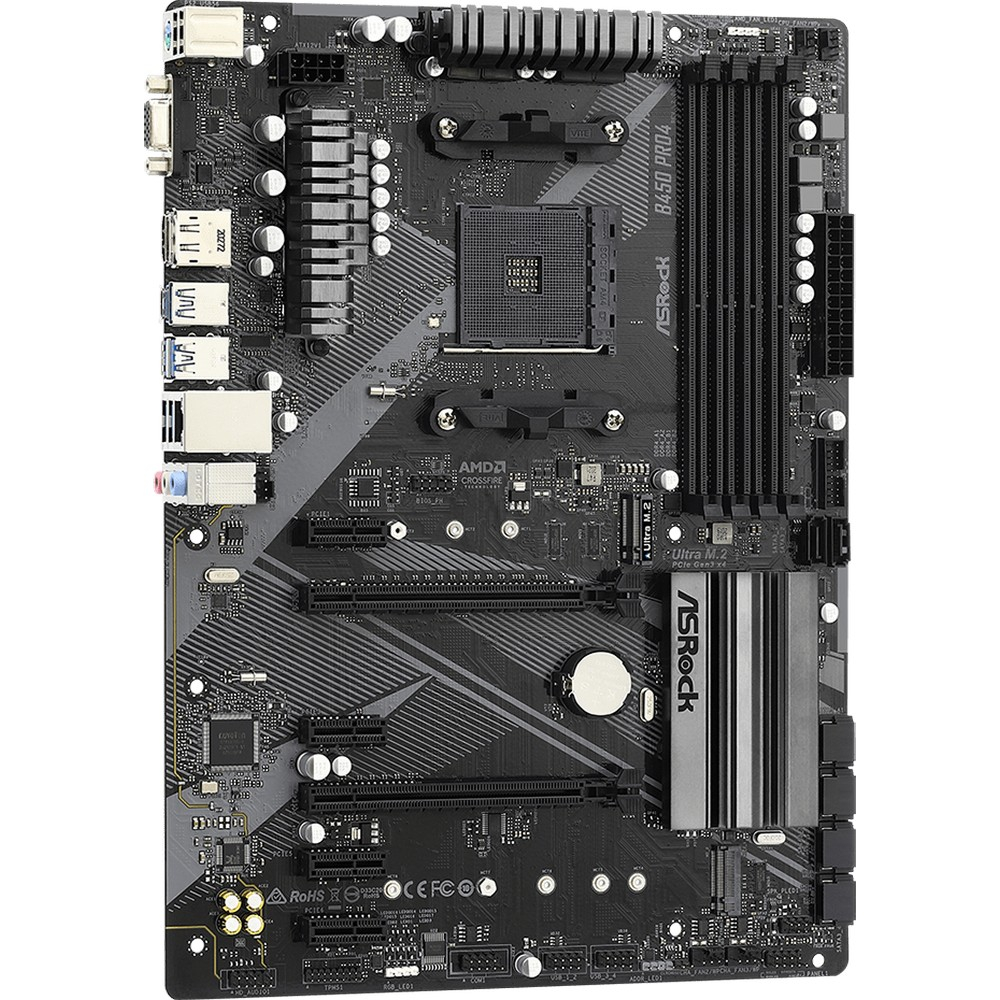 Материнская плата ASRock B450 PRO4 R2.0 ATX, AMD AM4 — фото товара