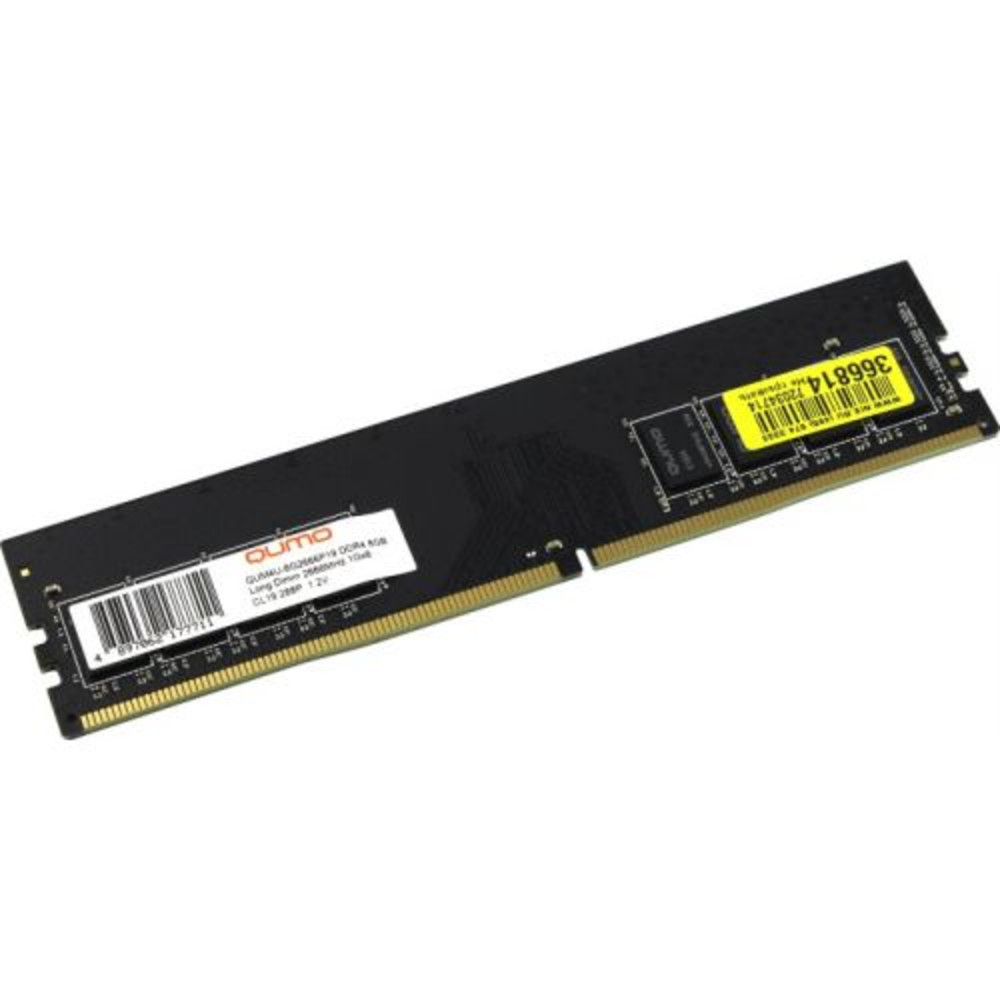 ОЗУ Qumo DDR4 DIMM 8GB QUM4U-8G2666P19 DIMM, DDR4, 8 Гб, 2666 МГц — фото товара