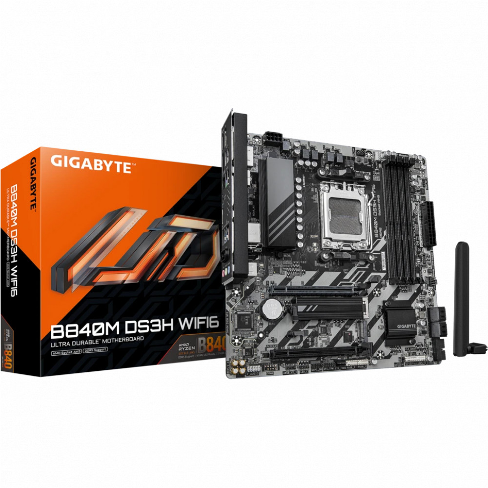 Материнская плата Gigabyte B840M DS3H WIFI6 (REV 1.1) Micro-ATX, AMD AM5 - миниатюра 4