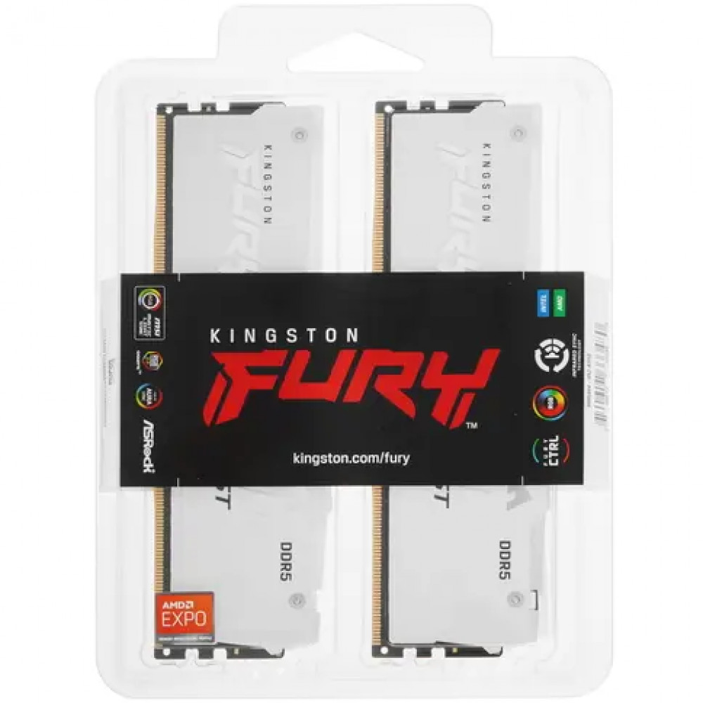 ОЗУ Kingston Fury Beast White KF560C36BWEAK2-64 DIMM, DDR5, 64 Гб (2 х 32 Гб), 6000 МГц - миниатюра 4