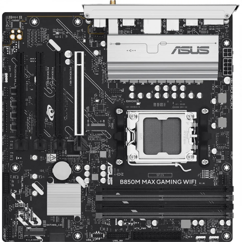 Материнская плата Asus B850M MAX GAMING WIFI 90MB1LL0-M0EAY0 Micro-ATX, AMD AM5 — фото товара