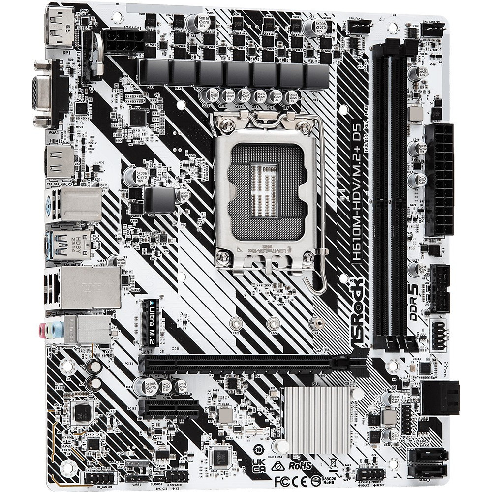 Материнская плата ASRock H610M-HDV/M.2+D5 Micro-ATX, LGA 1700 — фото товара