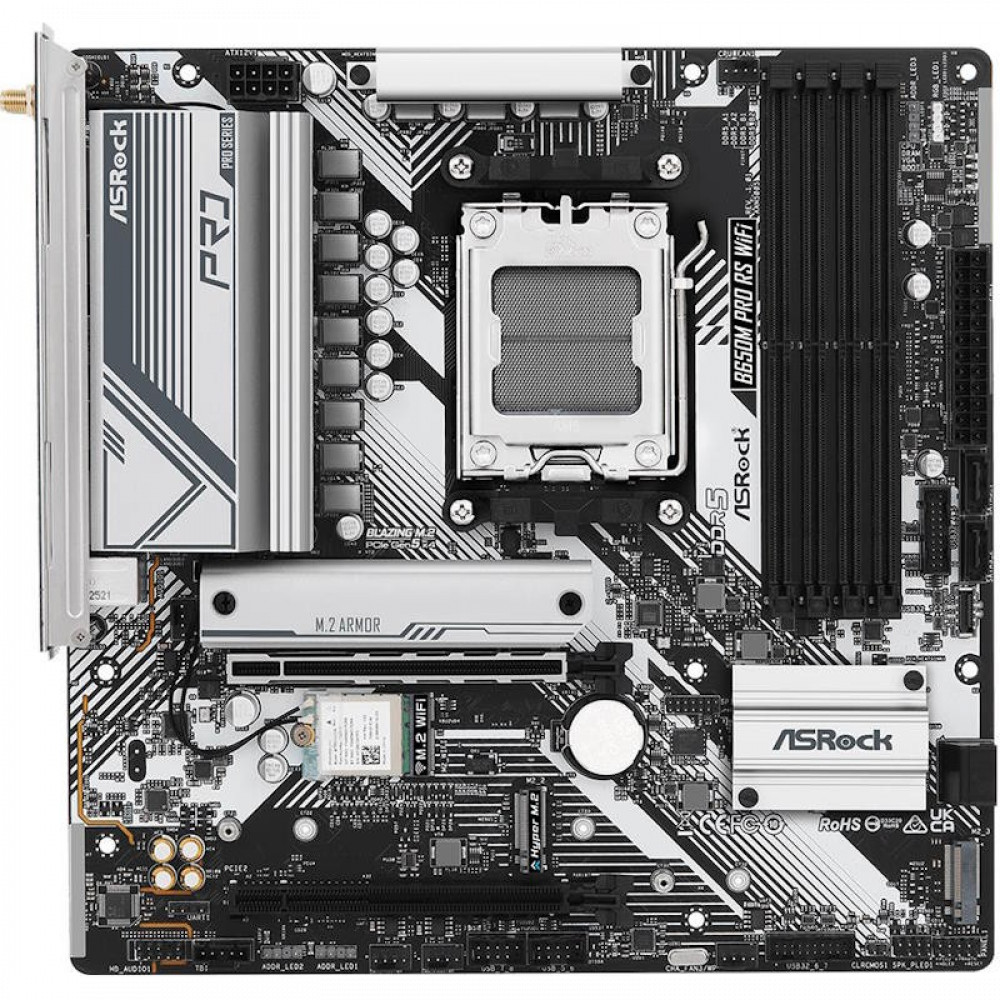 Материнская плата ASRock B650M PRO RS WIFI Micro-ATX, AMD AM5 - миниатюра 3