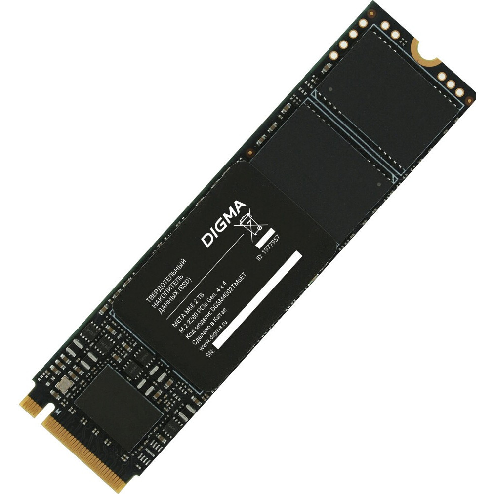 Жесткий диск Digma Meta M6E DGSM4002TM6ET SSD (твердотельные), 2 ТБ, M.2, PCIe — фото товара