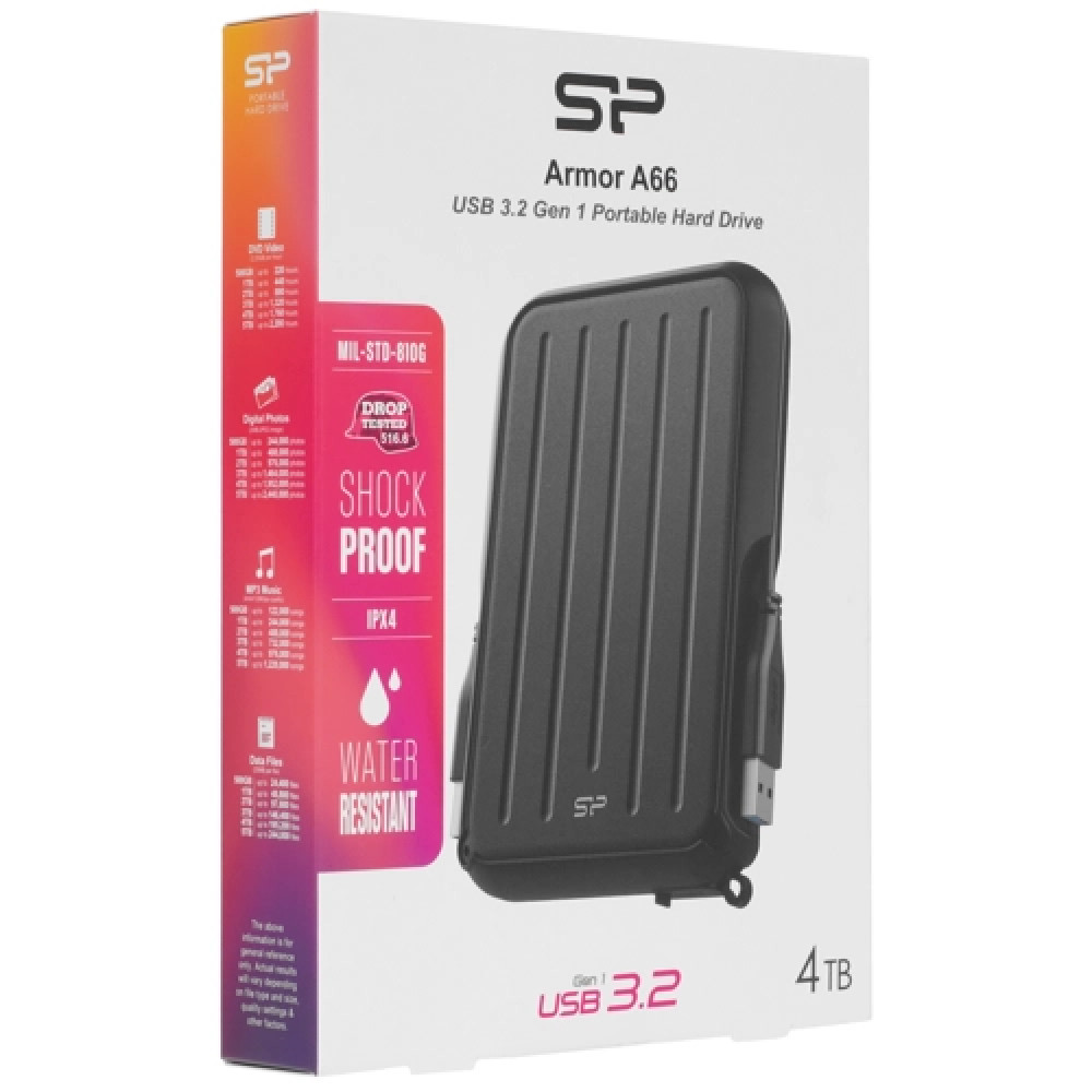 Внешние накопители Silicon Power Armor A66 SP040TBPHD66LS3K 4 ТБ - миниатюра 4